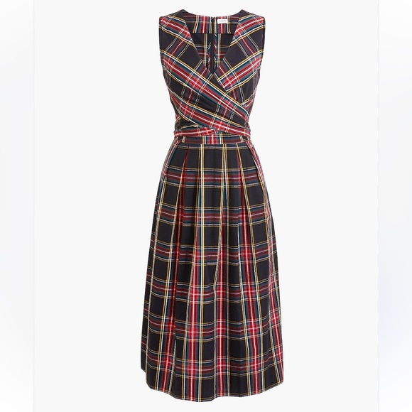 J. Crew Dresses & Skirts - J. Crew Plaid Midi Dress - Black, Red, Yellow